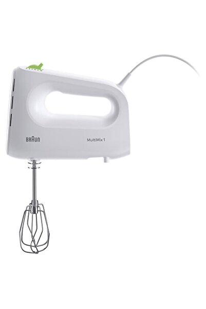 Braun MultiMix 1 HM 1110 WH Hand Mixer, 450W, 4-speed, White/Green