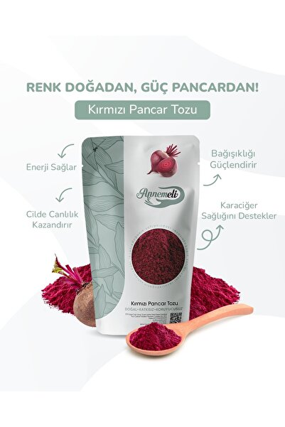 Annemeli Kırmızı Pancar Tozu - 1 kg - Doğal , Katkısız , Yerli