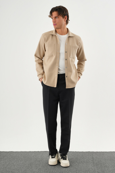 Redline Ανδρικό πουκάμισο FELT oversized Cashmere Μπεζ