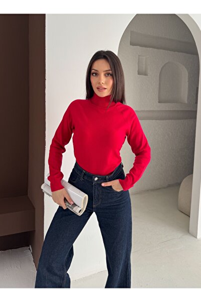 bobitex Half Fisherman Soft Textured Cashmere Long Sleeve Knitwear Sweater