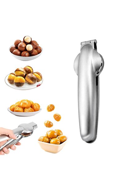 Arabest Multifunctional nutcracker, chestnut clip, 430 stainless steel chestnut cutting tool, -silver
