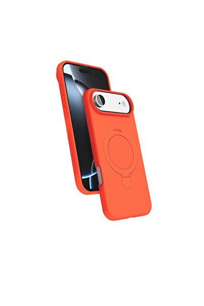 AL - KAR TİCARET غطاء حماية آيفون 17 إير ريجال مع حامل ماج سيف - برتقالي