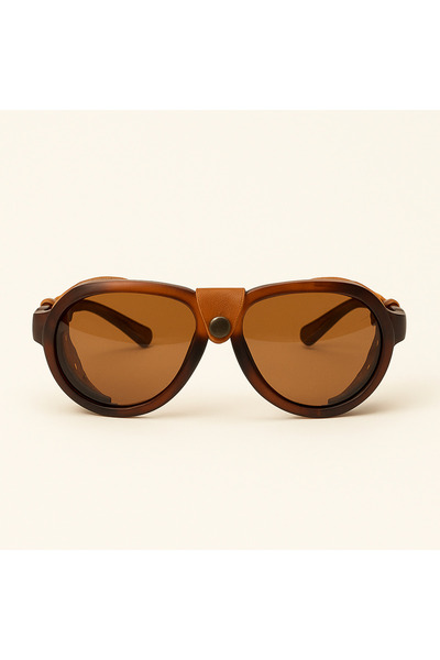 LUNOX Retro Polarized Brown Sunglasses
