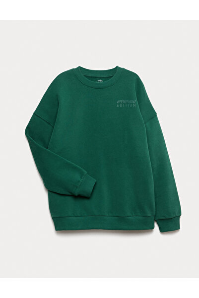 Marks & Spencer Pamuk Karışımlı Slogan Sweatshirt (6‑16 Yaş)