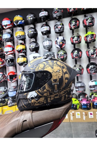 MTS M-801 ANIBUS GOLD MAT FULL FACE KASK (SİYAH VİZÖRLÜ)