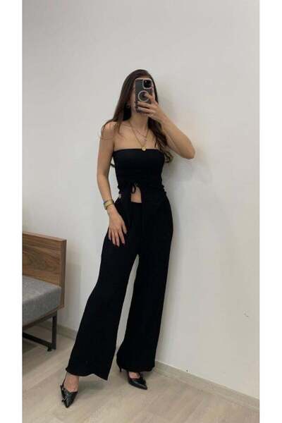 Modaiconu Γυναικείο Ασύμμετρο Σετ με Λεπτομέρεια από ύφασμα Sendy