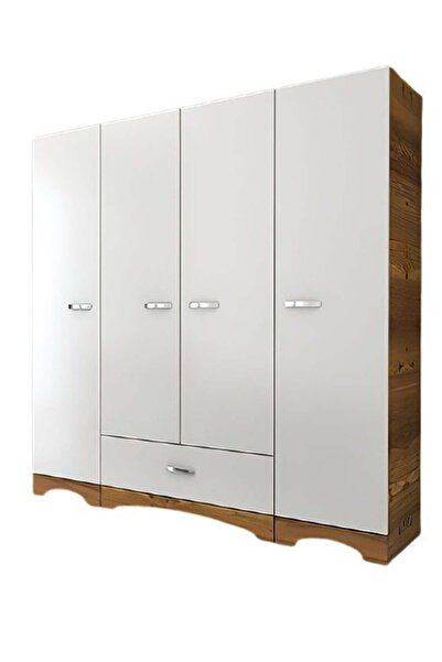 Bamena Wood Carent 4 Kapaklı Ahşap Gardrop