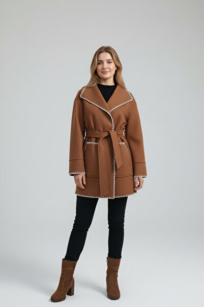 parla official Nordic Stitch Kemerli Kaşe Kaban