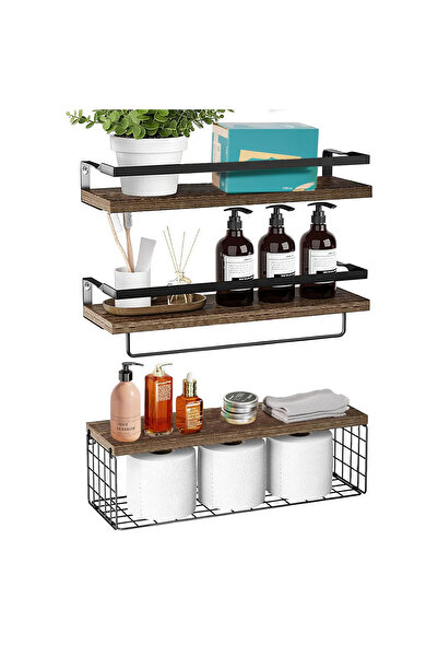 Sinyin Floating Shelves,Wall Mounted Shelves with Storage Basket,Bathroom Shelves Over Toilet