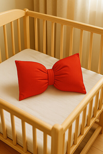 Mirilliahome Red Throw Pillow with Bow | Silicone Fiber Filled Decorative Pillow - New Year Throw Pillow