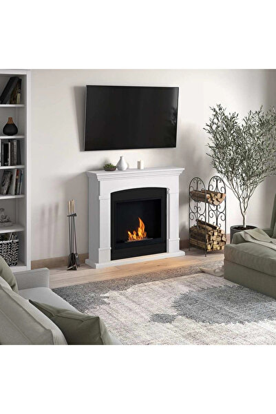 tagu Helmi Pure White FreeFlame bioethanol fireplace