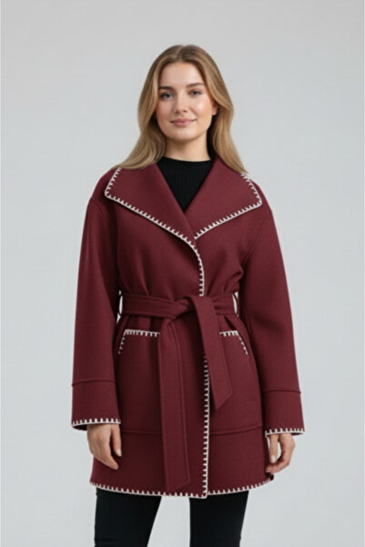 parla official Nordic Stitch Kemerli Kaşe Kaban