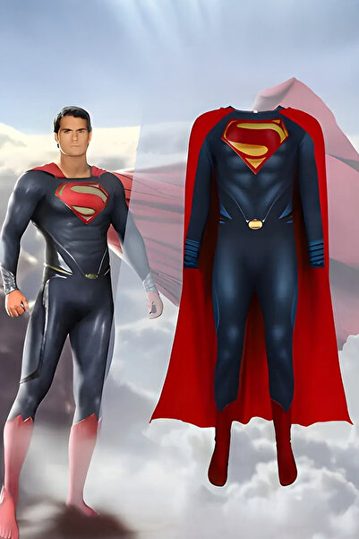 MEK Superman Kostüm Seti Premium Kalite - Pelerinli (1.70 - 1.85 Boy Aralığı Uyumlu)