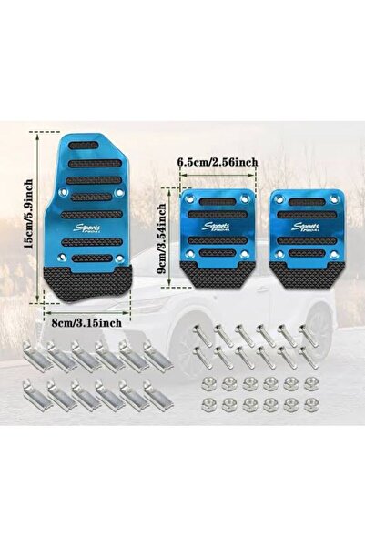 OTO SÜSLEN İSTANBUL Araba Pedal Seti Spor Kaymaz Manuel Araba Gaz Fren Debriy...