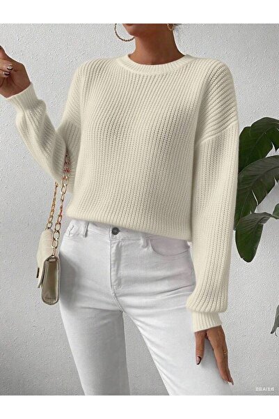FAVORİST Tri̇ko Knitted O Oversized Crew Neck Sweater Btk