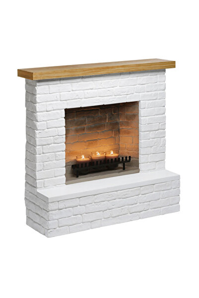 tagu Rolf White fireplace with ZenFlame Candles