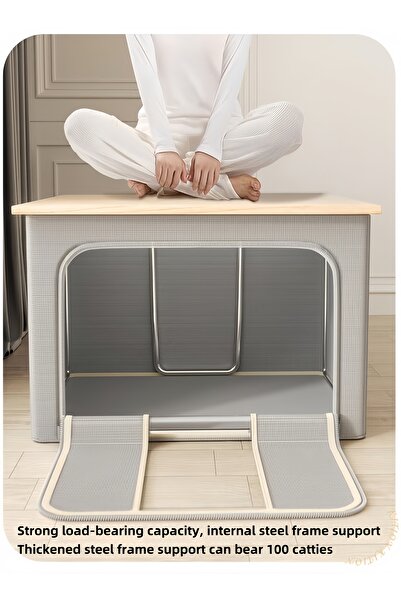 NIHAO 2 PCS Steel Extra Large Storage Bag, Cloth Storage Box for Quilt Storage Box Folding Wardrobe Fabric