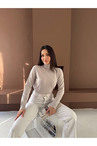 bobitex Soft Textured Turtleneck Long Sleeve Knit Sweater