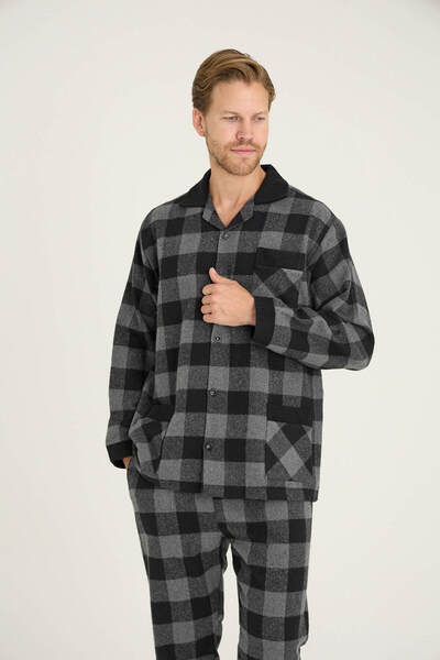 KLY New Season Thick Luxury Design Apaj Collar Men's Pajama Set