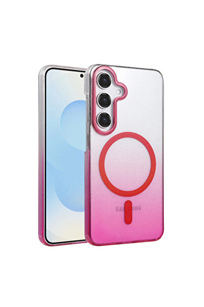 Twin Store غطاء جالاكسي إس 23 إف إي اللامع بتقنية ماج سيف - وردي