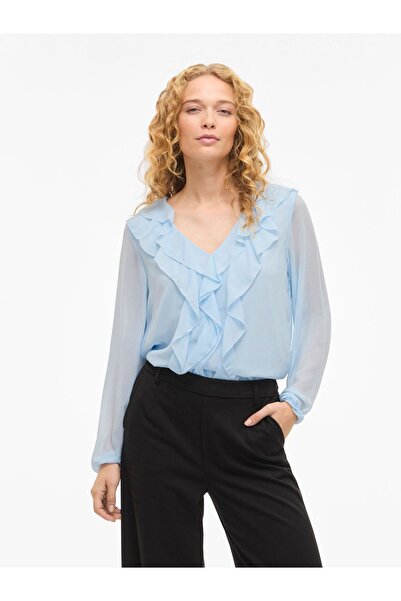 VILA Oberteil mit langen Ärmeln VIANE Gerüschtes