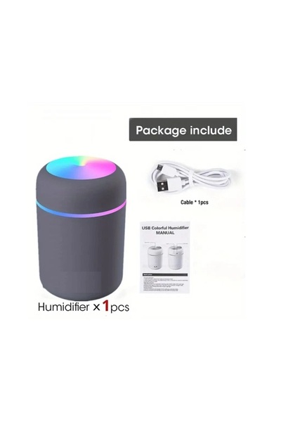 OEM Umidificator cu aromaterapie și lumină de noapte, LED, negru, USB, 11,9x7...