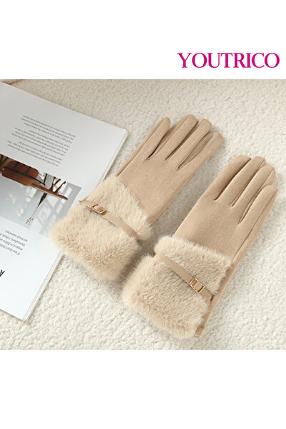 Youtrico Women's Suede Touchscreen Gloves -Thermal-Lined Winter Wear