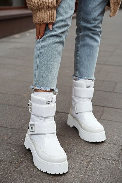 Zerenyus Mi̇ax Parachute Fabric Waterproof White Snow Boots