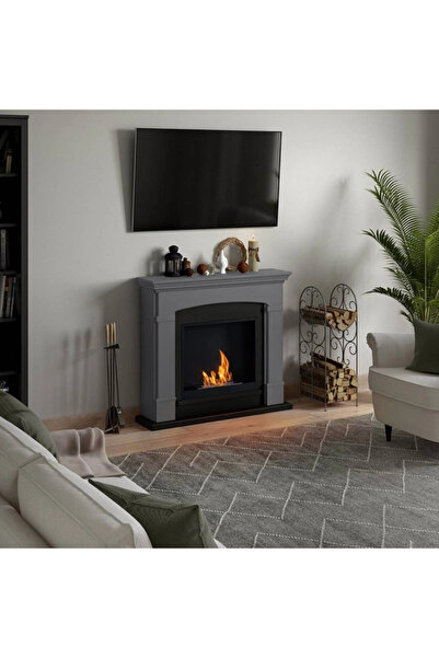 tagu Helmi Solid Grey FreeFlame bioethanol fireplace