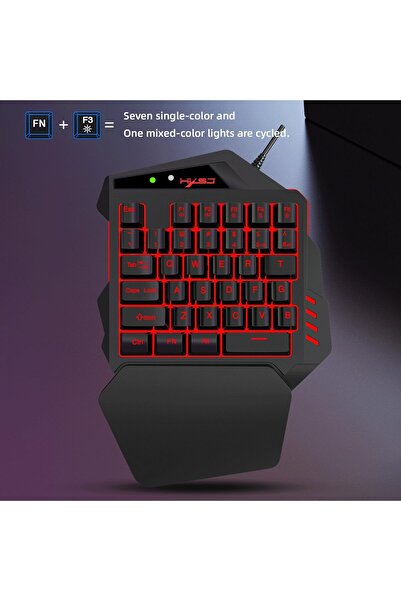 HXSJ V500 One-Handed 35-Key Keyboard with Built-in USB Converter Back Light