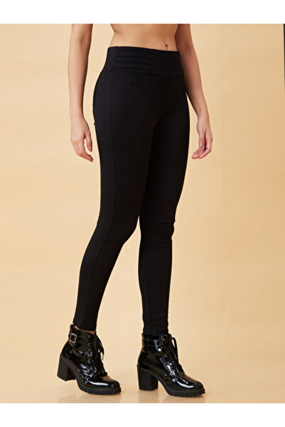 Globus By Styli Black Stretchable Skinny Fit Workwear Treggings