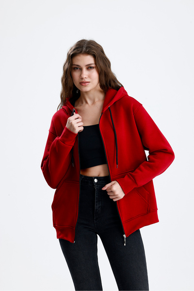 markazzi Zipped Bordo Polar Jacket