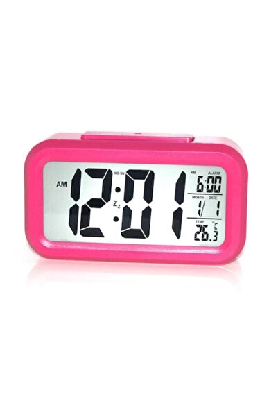 BASHAR Electronic Alarm Clock in Gray/Pink Plastic