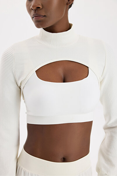 COMEUP 3D Knitted Textured Bolero Off-White