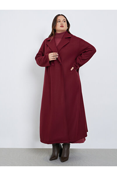 Styli Plus Size Regular Fit Wool Like Buttoned Coat