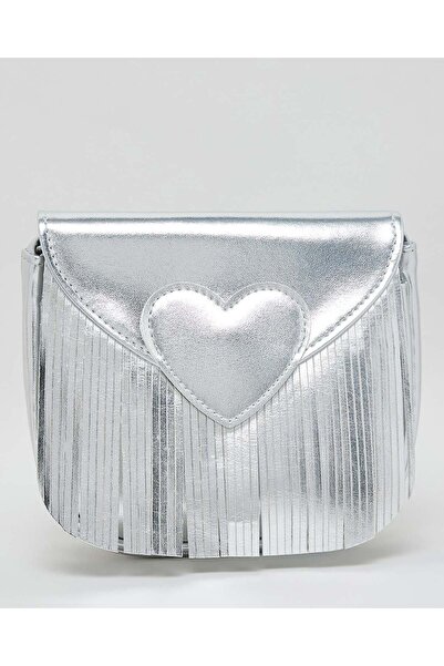 R&B Silver Girl's Metallic Sling Bag