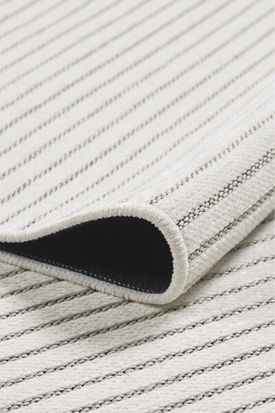 Badelya Home Krem Şönil Makinada Yıkanabilir Kaymaz Taban Saçaklı Pamuklu Hal...