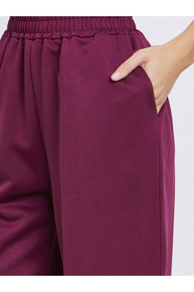 Styli Burgundy Straight Leg Joggers