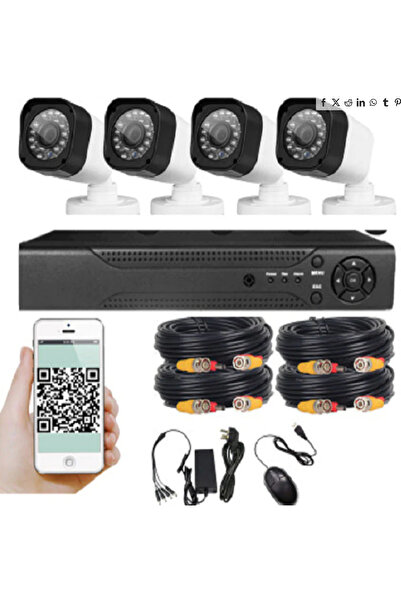 XL Surveillance system with 8 outdoor cameras 1080P AHD Kit H.265 video compression