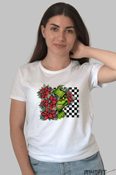 GILDAN Tricou De Craciun Grinch Printre Poinsettia Dama