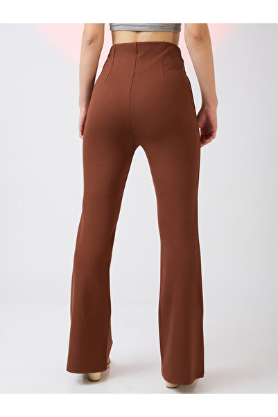 Globus By Styli Rust Stretchable Mid Rise Workwear Bootcut Treggings