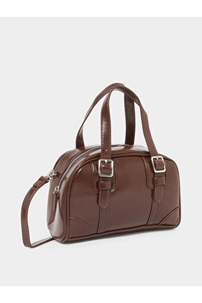 Styli Brown Belt Buckle Detail Bowling Bag