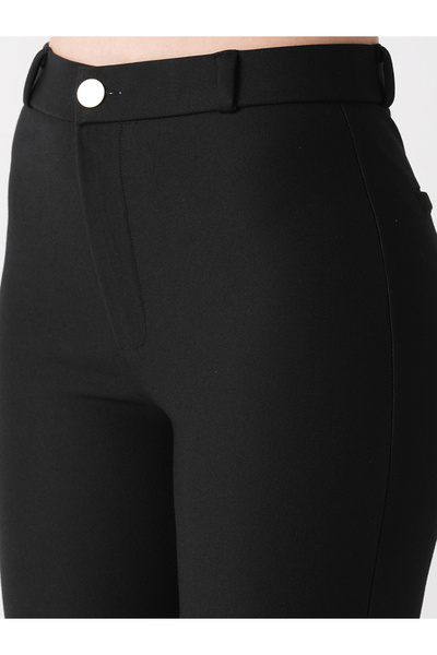 Globus By Styli Black Stretchable Slim Fit Treggings With Belt Loops