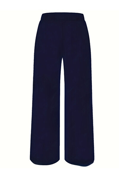 Take Two By Styli Navy Blue Wide Leg Trousers