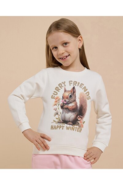 R&B Printed Sweatshirt with Crew Neck and Long Sleeves