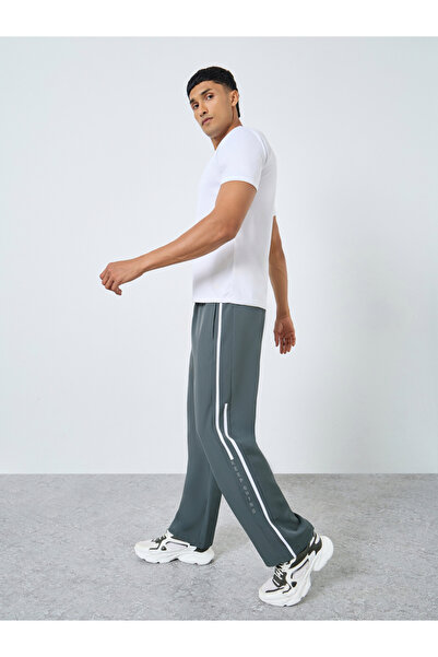 Styli Athleisure Track Pants with Side Panel and Print Detail