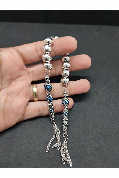 İskeçe Exclusive Low Setting Silver Prayer Beads Double Piece Nakkaş İmame Zaza Model Certified 8698