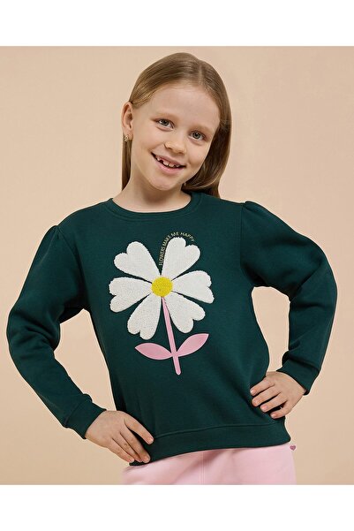 R&B سويت شيرت مطبوع برقبة دائرية وأكمام طويلة