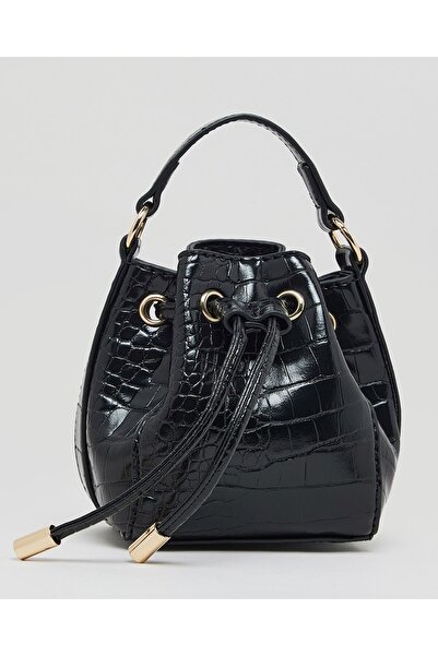 R&B Black Girl's Textured Drawstring Bag