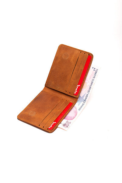 Niki Leather Mount Genuine Leather Minimal Wallet with Coin Compartment, Card Holder and Magnetic Closure